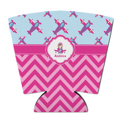 Airplane Theme - for Girls Party Cup Sleeve - with Bottom (Personalized)