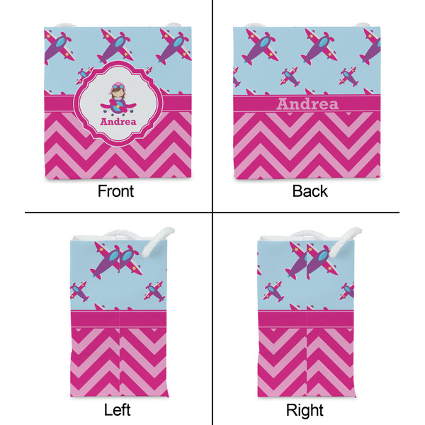 Airplane Theme - for Girls Party Favor Gift Bag - Matte - Approval