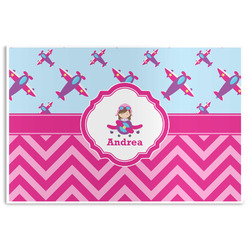 Airplane Theme - for Girls Disposable Paper Placemats (Personalized)