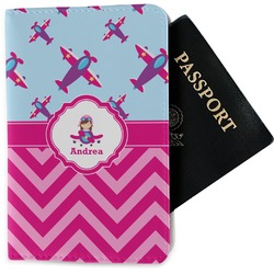 Airplane Theme - for Girls Passport Holder - Fabric (Personalized)
