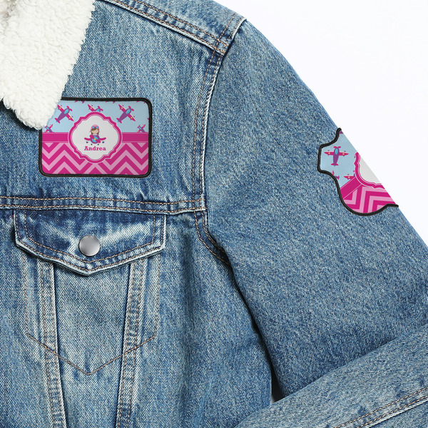Airplane Theme - for Girls Patches Lifestyle Jean Jacket Detail
