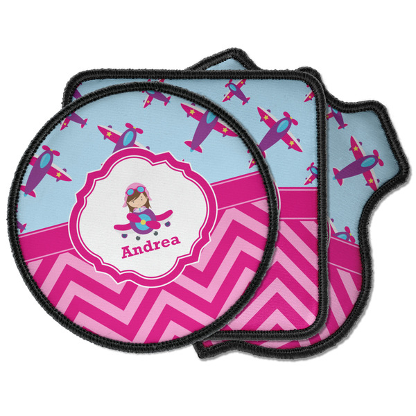 Custom Airplane Theme - for Girls Iron on Patches (Personalized)
