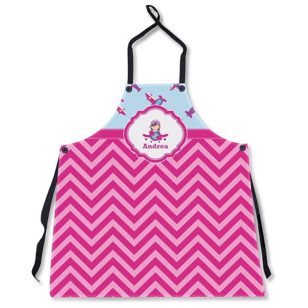 Custom Airplane Theme - for Girls Apron Without Pockets w/ Name or Text
