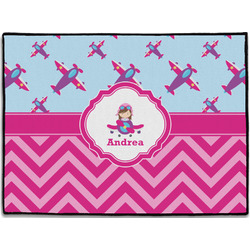 Airplane Theme - for Girls Door Mat - 24"x18" (Personalized)