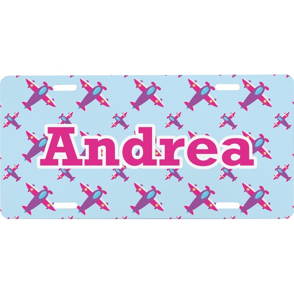 Custom Airplane Theme - for Girls Front License Plate (Personalized)