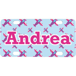 Airplane Theme - for Girls Mini / Bicycle License Plate (4 Holes) (Personalized)