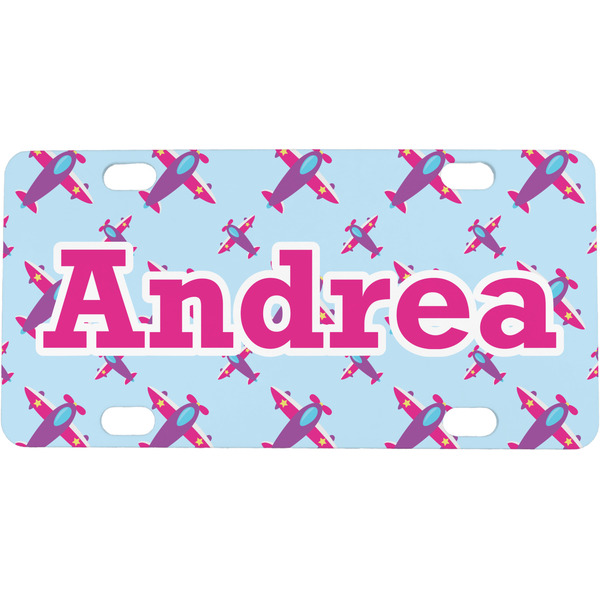 Custom Airplane Theme - for Girls Mini / Bicycle License Plate (4 Holes) (Personalized)