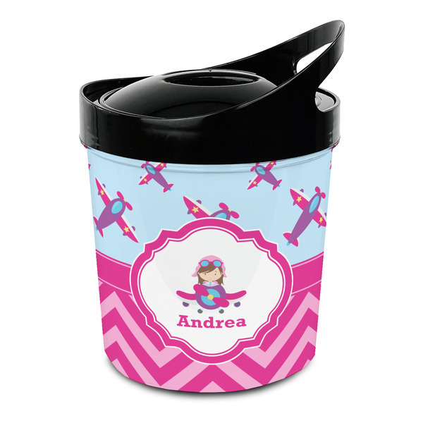 Custom Airplane Theme - for Girls Plastic Ice Bucket (Personalized)