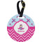 Airplane Theme - for Girls Personalized Round Luggage Tag