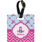Airplane Theme - for Girls Plastic Luggage Tag - Square w/ Name or Text