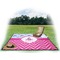 Airplane Theme - for Girls Picnic Blanket - with Basket Hat and Book - in Use