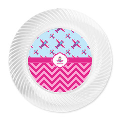 Airplane Theme - for Girls Plastic Party Dinner Plates - 10" (Personalized)