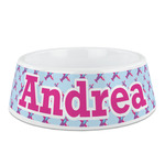Airplane Theme - for Girls Plastic Dog Bowl (Personalized)