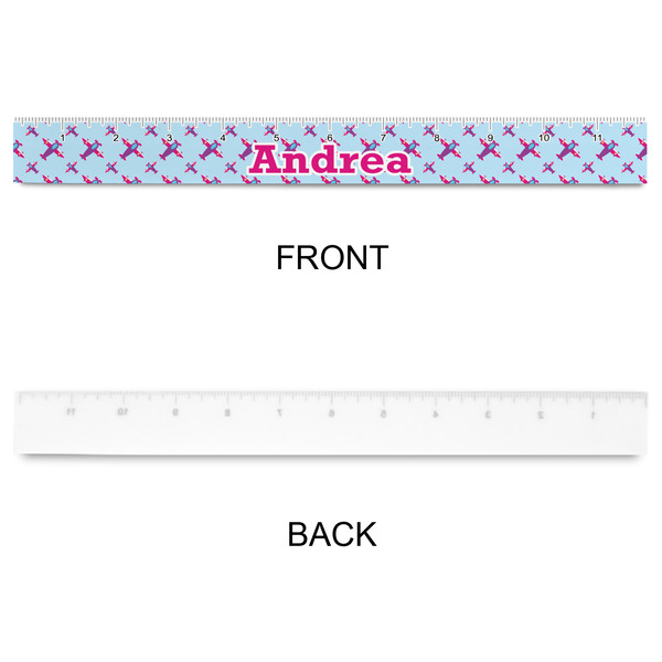 Airplane Theme - for Girls Plastic Ruler - 12" - APPROVAL