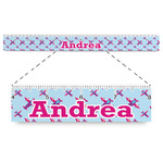 Airplane Theme - for Girls Plastic Ruler - 12" (Personalized)