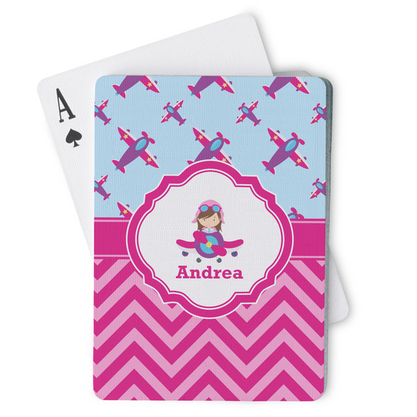 Custom Airplane Theme - for Girls Playing Cards (Personalized)