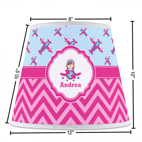 Airplane Theme - for Girls Poly Film Empire Lampshade - Dimensions