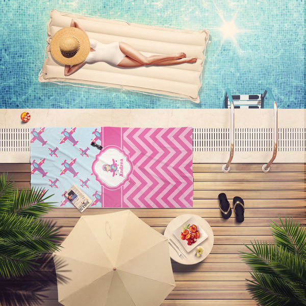 Airplane Theme - for Girls Pool Towel Lifestyle