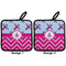 Airplane Theme - for Girls Pot Holders - Set of 2 APPROVAL