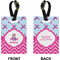 Airplane Theme - for Girls Rectangle Luggage Tag (Front + Back)