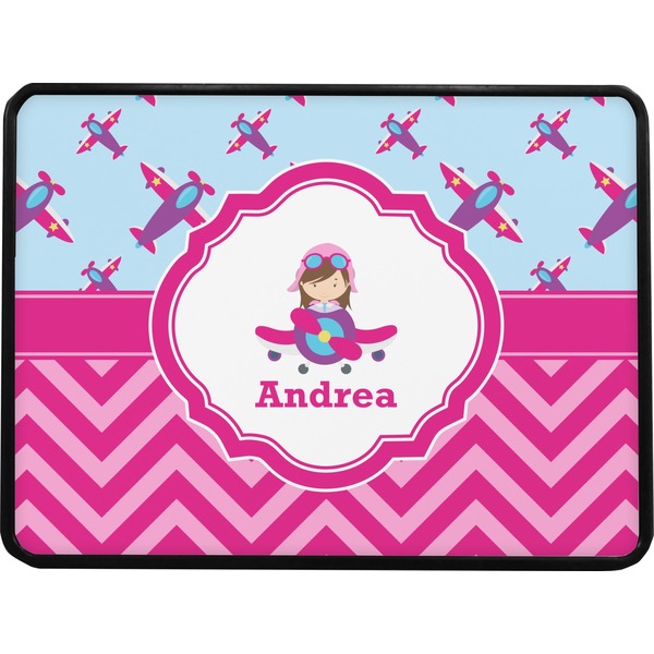 Airplane Theme - for Girls Rectangular Trailer Hitch Cover (Personalized)