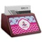Airplane Theme - for Girls Red Mahogany Business Card Holder - Angle