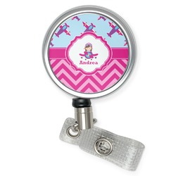 Airplane Theme - for Girls Retractable Badge Reel (Personalized)