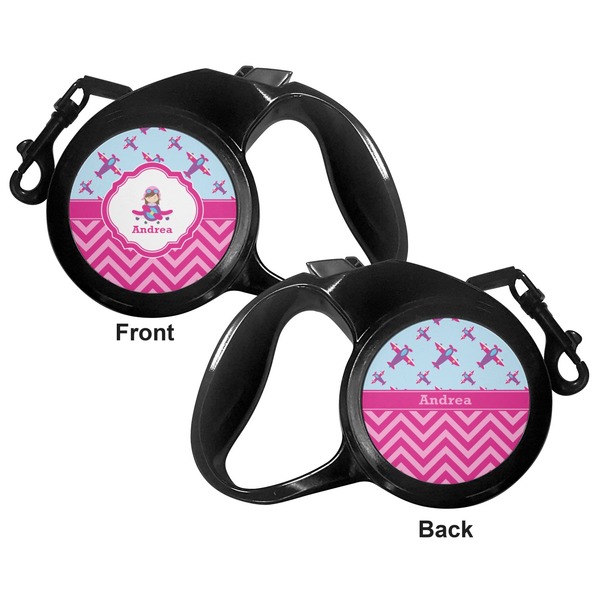 Airplane Theme - for Girls Retractable Dog Leash - Small - Apvl