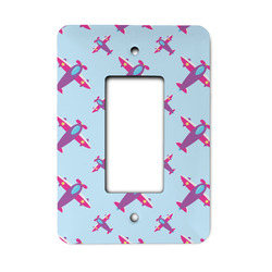 Airplane Theme - for Girls Rocker Style Light Switch Cover - Single Switch