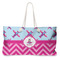 Airplane Theme - for Girls Large Rope Tote Bag - Front View