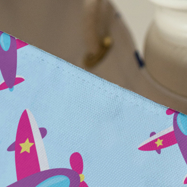 Airplane Theme - for Girls Large Rope Tote - Close Up View