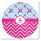 Airplane Theme - for Girls Round Area Rug - Size