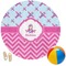 Airplane Theme - for Girls Round Beach Towel (Personalized)