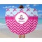 Airplane Theme - for Girls Round Beach Towel - In Use