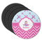Airplane Theme - for Girls Round Coaster Rubber Back - Main