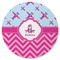 Airplane Theme - for Girls Round Rubber Backed Coaster (Personalized)
