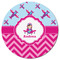 Airplane Theme - for Girls Round Fridge Magnet - FRONT