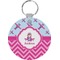 Airplane Theme - for Girls Round Keychain (Personalized)