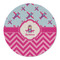 Airplane Theme - for Girls Round Linen Placemats - FRONT (Double Sided)
