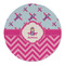 Airplane Theme - for Girls Round Linen Placemats - FRONT (Single Sided)