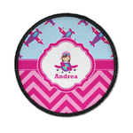 Airplane Theme - for Girls Iron On Round Patch w/ Name or Text