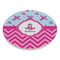 Airplane Theme - for Girls Round Stone Trivet - Angle View