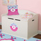 Airplane Theme - for Girls Round Wall Decal on Toy Chest