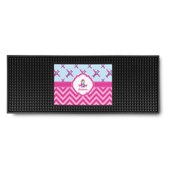 Custom Airplane Theme - for Girls Rubber Bar Mat (Personalized)