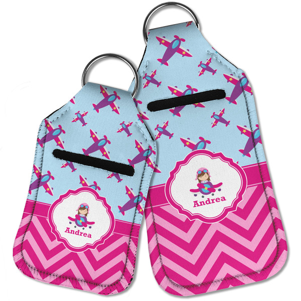 Airplane Theme - for Girls Sanitizer Holder Keychain - Parent Main
