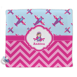 Airplane Theme - for Girls Security Blankets - Double Sided (Personalized)