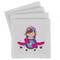 Airplane Theme - for Girls Absorbent Stone Coasters - Set of 4