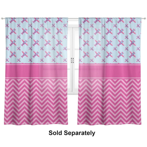 Airplane Theme - for Girls Sheer Curtains