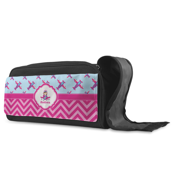 Airplane Theme - for Girls Shoe Bags - ANGLE (Open)