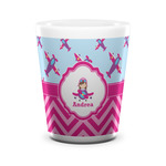 Airplane Theme - for Girls Ceramic Shot Glass - 1.5 oz - White - Set of 4 (Personalized)